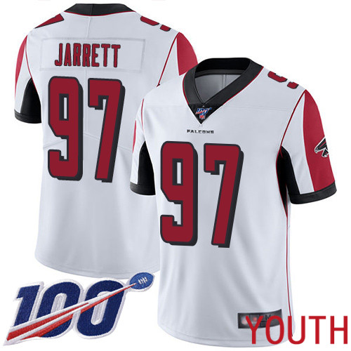 Atlanta Falcons Limited White Youth Grady Jarrett Road Jersey NFL Football #97 100th Season Vapor Untouchable